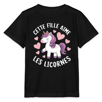 Just a Girl Who Loves Unicorns Funny Gift - Stanley/Stella MINI CREATOR Kids’ T-Shirt - black - Front - Mikhail (115cm)