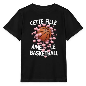 Juste une Fille qui Aime le Basketball Cadeau - T-shirt bio MINI CREATOR Stanley/Stella Enfant - noir - Devant - Mikhail (115cm)