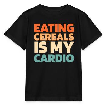 Breakfast Cereal Funny Cardio Quote - Stanley/Stella MINI CREATOR Kids’ T-Shirt - black - Front - Mikhail (115cm)