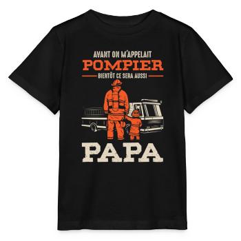 Vatertag zukünftiger Vater Feuerwehrmann ad Grobheit - Stanley/Stella Kinder T-Shirt MINI CREATOR  - Schwarz - Vorne - Mikhail (115cm)