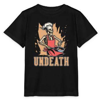 Chef cuisinier squelette mort-vivant - T-shirt bio MINI CREATOR Stanley/Stella Enfant - noir - Devant - Mikhail (115cm)