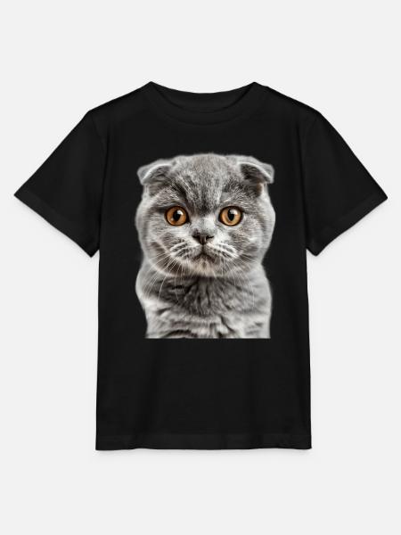 Schottische Faltohrkatze - Stanley/Stella Kinder T-Shirt MINI CREATOR - Schwarz