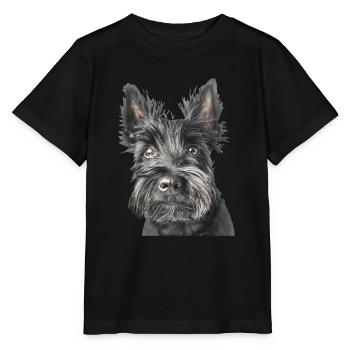 Terrier écossais - T-shirt bio MINI CREATOR Stanley/Stella Enfant - noir - Devant - Mikhail (115cm)