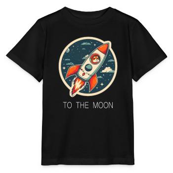 To The Moon Shiba Inu Rocket Crypto Currency - Stanley/Stella MINI CREATOR Kids’ T-Shirt - black - Front - Mikhail (115cm)