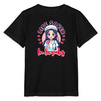 ED Nurse Life Saver In Scrubs - Stanley/Stella MINI CREATOR Kids’ T-Shirt - black - Front - Mikhail (115cm)