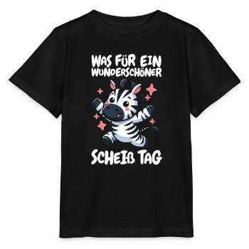 Zèbre drôle s’il vous plaît taisez-vous - T-shirt bio MINI CREATOR Stanley/Stella Enfant - noir - Devant - Mikhail (115cm)
