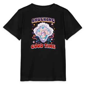 Écailler les huîtres bon temps - T-shirt bio MINI CREATOR Stanley/Stella Enfant - noir - Devant - Mikhail (115cm)