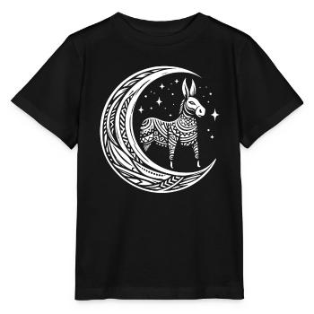 Muli Esel Stammes Moon Phases - Stanley/Stella Kinder T-Shirt MINI CREATOR  - Schwarz - Vorne - Mikhail (115cm)