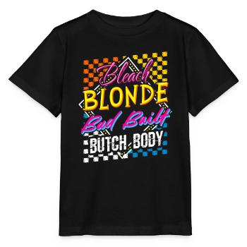 Retro design: beach blonde, poorly built – - Stanley/Stella MINI CREATOR Kids’ T-Shirt - black - Front - Mikhail (115cm)