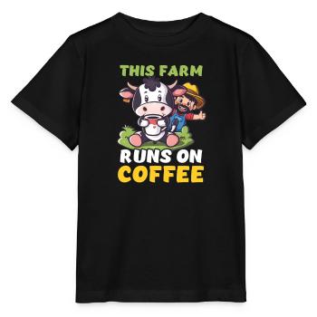 Milchviehhalter Dieser Betrieb wird mit Kuhffee betrieben - Stanley/Stella Kinder T-Shirt MINI CREATOR  - Schwarz - Vorne - Mikhail (115cm)