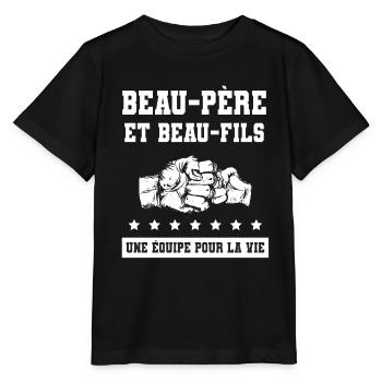 beau-père et beau-fils papa - T-shirt bio MINI CREATOR Stanley/Stella Enfant - noir - Devant - Mikhail (115cm)