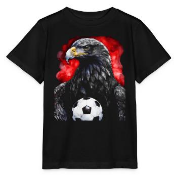 Adler Fußball Bunt Österreich Tier Design Print - Stanley/Stella Kinder T-Shirt MINI CREATOR  - Schwarz - Vorne - Mikhail (115cm)