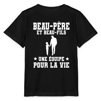 Step-Dad Stepdad Stepson Team for Life - Stanley/Stella MINI CREATOR Kids’ T-Shirt - black - Front - Mikhail (115cm)