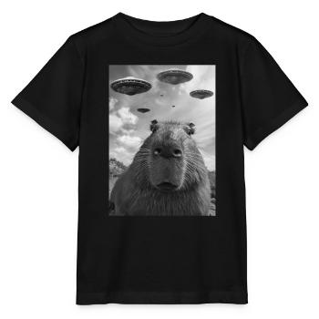 Ufo Selfie Capybara - Stanley/Stella Kinder T-Shirt MINI CREATOR  - Schwarz - Vorne - Mikhail (115cm)