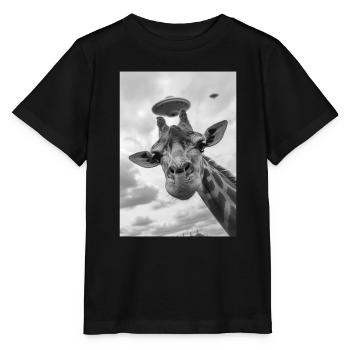 Ufo Selfie Giraffe - Stanley/Stella Kinder T-Shirt MINI CREATOR  - Schwarz - Vorne - Mikhail (115cm)