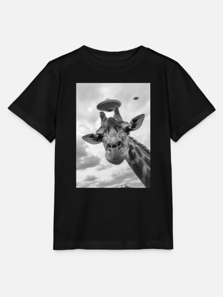 Ufo Selfie Giraffe - Stanley/Stella Kinder T-Shirt MINI CREATOR - Schwarz