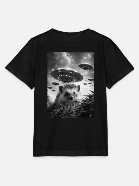 Ufo Selfie Igel - Stanley/Stella Kinder T-Shirt MINI CREATOR - Schwarz