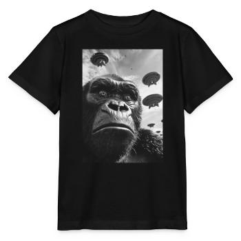 Ufo Selfie Gorilla - Stanley/Stella Kinder T-Shirt MINI CREATOR  - Schwarz - Vorne - Mikhail (115cm)