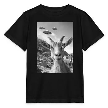 Ufo Selfie Ibex - Stanley/Stella Kinder T-Shirt MINI CREATOR  - Schwarz - Vorne - Mikhail (115cm)