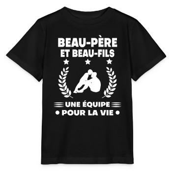 beau-papa beau-père beau-fils équipe - T-shirt bio MINI CREATOR Stanley/Stella Enfant - noir - Devant - Mikhail (115cm)