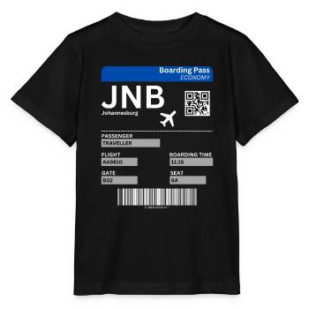 Johannesburg Boarding Pass Südafrika Urlaub Idee - Stanley/Stella Kinder T-Shirt MINI CREATOR  - Schwarz - Vorne - Mikhail (115cm)