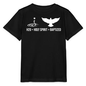 Wasser + Heiliger Geist = Getauft - Stanley/Stella Kinder T-Shirt MINI CREATOR  - Schwarz - Vorne - Mikhail (115cm)