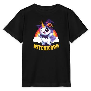 Halloween Einhorn Hexenbock - Stanley/Stella Kinder T-Shirt MINI CREATOR  - Schwarz - Vorne - Mikhail (115cm)