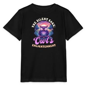 Spirituelle Eule Der stille Weise: Die Erleuchtung der Eule - Stanley/Stella Kinder T-Shirt MINI CREATOR  - Schwarz - Vorne - Mikhail (115cm)
