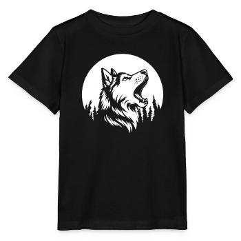 Husky de Sibérie hurlant - T-shirt bio MINI CREATOR Stanley/Stella Enfant - noir - Devant - Mikhail (115cm)