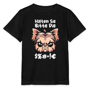 Yorkshire Terriers, please keep your mouth shut - Stanley/Stella MINI CREATOR Kids’ T-Shirt - black - Front - Mikhail (115cm)