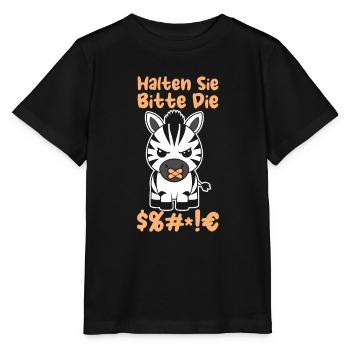 Zebra Halten Sie Bitte Die Fresse - Stanley/Stella Kinder T-Shirt MINI CREATOR  - Schwarz - Vorne - Mikhail (115cm)