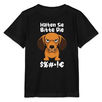 Dachshund Dachshund Please keep your mouth shut - Stanley/Stella MINI CREATOR Kids’ T-Shirt - black - Front - Mikhail (115cm)