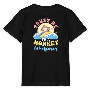 Affenliebhaber Ich bin ein Affenflüsterer - Stanley/Stella Kinder T-Shirt MINI CREATOR  - Schwarz - Vorne - Mikhail (115cm)