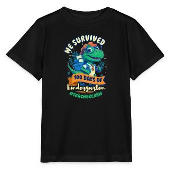 100 Tage Schullehrer überlebten 100 Kindergart - Stanley/Stella Kinder T-Shirt MINI CREATOR  - Schwarz - Vorne - Mikhail (115cm)