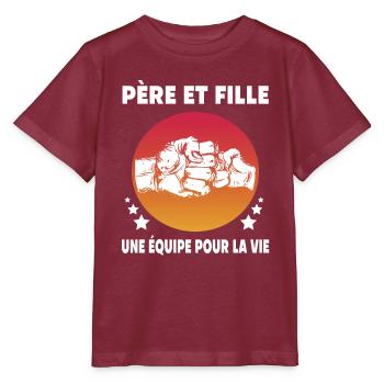 Father and Daughter Vintage Man Stitch Shot - Stanley/Stella MINI CREATOR Kids’ T-Shirt - burgundy - Front - Kain (125cm)
