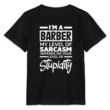 Barber Herren Friseur Frisör - Stanley/Stella Kinder T-Shirt MINI CREATOR  - Schwarz - Vorne - Mikhail (115cm)