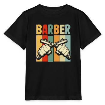 Barber Herren Friseur Frisör - Stanley/Stella Kinder T-Shirt MINI CREATOR  - Schwarz - Vorne - Mikhail (115cm)