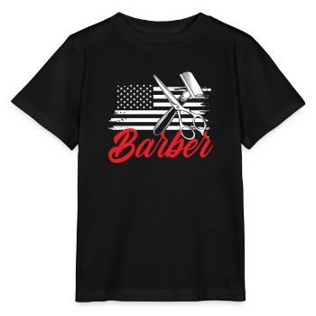 Barber Herren Friseur Frisör - Stanley/Stella Kinder T-Shirt MINI CREATOR  - Schwarz - Vorne - Mikhail (115cm)