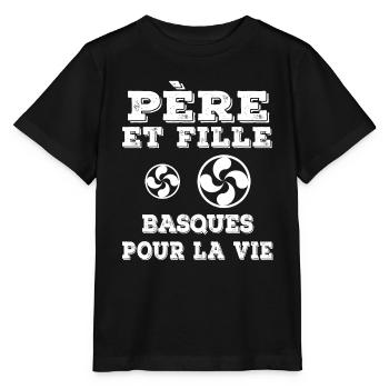 père et fille papa pays basque - T-shirt bio MINI CREATOR Stanley/Stella Enfant - noir - Devant - Mikhail (115cm)