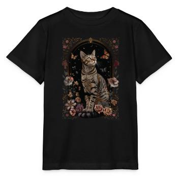 Ägyptische Mau-Katze - Stanley/Stella Kinder T-Shirt MINI CREATOR  - Schwarz - Vorne - Mikhail (115cm)