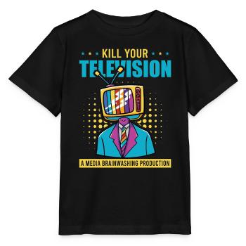 Lavage de cerveau Tuez votre télé Fake News Portest - T-shirt bio MINI CREATOR Stanley/Stella Enfant - noir - Devant - Mikhail (115cm)