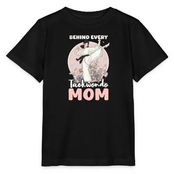 Taekwondo-Mutter hinter jedem Taekwondo-Praktizierenden - Stanley/Stella Kinder T-Shirt MINI CREATOR  - Schwarz - Vorne - Mikhail (115cm)