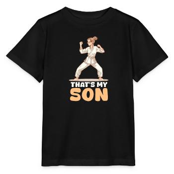 Taekwondo-Mama, das ist mein Sohn! - Stanley/Stella Kinder T-Shirt MINI CREATOR  - Schwarz - Vorne - Mikhail (115cm)