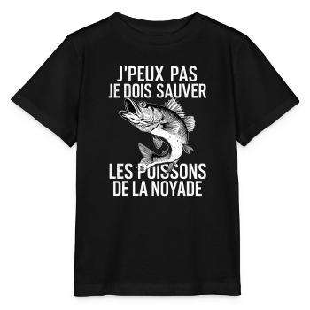 Fisherman I have to save the fish from drowning - Stanley/Stella MINI CREATOR Kids’ T-Shirt - black - Front - Mikhail (115cm)