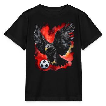 Eagle Football Colorful Albania Animal Design Print - Stanley/Stella MINI CREATOR Kids’ T-Shirt - black - Front - Mikhail (115cm)
