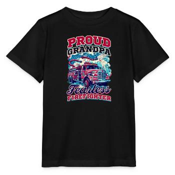 Feuerwehrmann Opa Furchtloser Feuerwehrmann - Stanley/Stella Kinder T-Shirt MINI CREATOR  - Schwarz - Vorne - Mikhail (115cm)