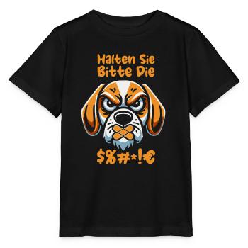 Beagle Halten Sie Bitte Die Fresse - Stanley/Stella Kinder T-Shirt MINI CREATOR  - Schwarz - Vorne - Mikhail (115cm)