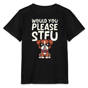 Boxer Chien Boxer allemand Boxer se taire - T-shirt bio MINI CREATOR Stanley/Stella Enfant - noir - Devant - Mikhail (115cm)