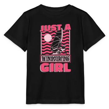 Windsurfen Windsurfer Juste une fille de planche à voile - T-shirt bio MINI CREATOR Stanley/Stella Enfant - noir - Devant - Mikhail (115cm)