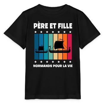Father and daughter vintage Norman Normandy - Stanley/Stella MINI CREATOR Kids’ T-Shirt - black - Front - Mikhail (115cm)